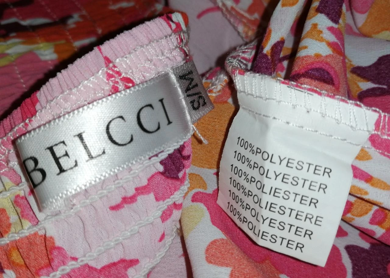 Vestido largo fluido con estampado floral y espalda fruncida "Belcci" – photo 3